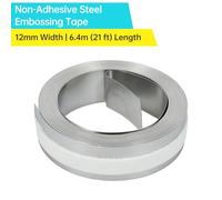 Domary Label Maker Refills Aluminum 3D Manual Embossing Tape Non Adhesive Metal Label Maker Refill Compatible with M1011 M11 for Tools Equipment Industrial Cabinetry 12m (钢质不可粘色带12mm*6.4m)