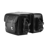 Domary Leather Rearseat Bag Large Capacity Bike Rear Bag Universal Rack Seats Bags Multifunctional Cycle Storage Side for Commuters Tourists Black B (Black)