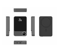 Domary Magnetic Wireless Power Bank Fast Charging Slim Portable External Battery Pack with LED Display 10000mAh Power Bank for Travel Business Green Gray Purple (Grey)