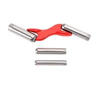Domary Masonry Jointer Tool 4 Interchangeable Blades 1/2 5/8 3/4 7/8 Inch Stainless Steel Aluminum Bricklaying Trowel with Protective Cover for Brick Pointing Wall Repair (Red)