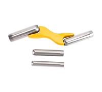 Domary Masonry Jointer Tool 4 Interchangeable Blades 1/2 5/8 3/4 7/8 Inch Stainless Steel Aluminum Bricklaying Trowel with Protective Cover for Brick Pointing Wall Repair (Yellow)