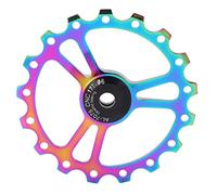 Domary MEIJUN 17T Ceramic Rear Derailleur Guide Wheel High Performance Aluminum Alloy Pulley Wheel Smooth Gear Shifting for Road Mountain Bike Red Blue Gold Black Seven Colors (Multi Color)