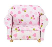 Domary Miniature Dollhouse Sofa Romantic Heart Strawberry Printing Ornament Lightweight Portable Durable 1:12 Dollhouse Living Room Accessories
