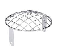 Domary Motorcycle Headlight Mesh Grill Cover Mask Protection for Cafe Racer Grid Front Universal Fit Black Silver 8 Inch (OEM Chrome)