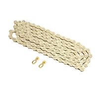 Domary Mountain Bikes Chain 9 Speed Electroplate Rustproof Stable Double Bridge Type Bike Chain with Connector High Stiffness Carbon Steel 116 Links for Mountain Road Folding Bik
