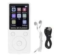 Domary MP3 Player 1.8 Inch Color Screen HiFi Sound Portable Music Player with BT5.0 Support Picture Video Book Recording 128GB Memory Card Expansion for Daily Entertainment Fitne (White)