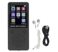 Domary MP3 Player 1.8 Inch Color Screen HiFi Sound Portable Music Player with BT5.0 Support Picture Video Book Recording 128GB Memory Card Expansion for Daily Entertainment Fitne (black)
