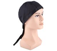 Domary Pirate Chef Hat Cotton Catering Cap Soft Breathable Skin Friendly for Restaurant Kitchen Staff, with Adjustable Style (Black)