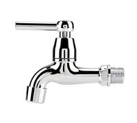 Domary Plastic Washing Machine Faucet Sink Basin Water Tap with Durable Premium Plastic Chrome Single Handle Control for Kitchen Bathroom Sliver (Straight)