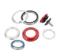 Domary Premium Aluminum Alloy Bicycle Stem Headset Bearing Bowl Group Double Bearing Structure Dustproof Waterproof Design for Road Bike Front Fork 42mm 52mm (Red)