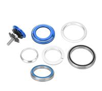 Domary Premium Aluminum Alloy Bicycle Stem Headset Bearing Bowl Group Double Bearing Structure Dustproof Waterproof Design for Road Bike Front Fork 42mm 52mm (Blue)