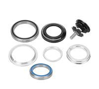 Domary Premium Aluminum Alloy Bicycle Stem Headset Bearing Bowl Group Double Bearing Structure Dustproof Waterproof Design for Road Bike Front Fork 42mm 52mm (Black)
