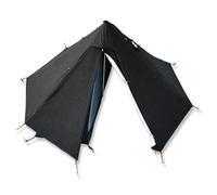 Domary Premium Lightweight Pyramid Teepee Tent for Camping and Backpacking Durable Single Person Hot Tent with Spacious Vestibule Easy Setup for Outdoor Adventures Green Black Khaki (Black)