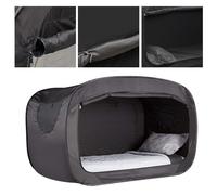 Domary Privacy Pop Bed Tent Outdoor Indoor Foldable Portable Enclosed Proof Sunlight Blocking for Camping Dormitory Kids Adults Polyester 74.8 X 35.4 X 39.4 Inches (Black)
