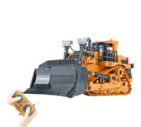 Domary RC Excavator Toy 1/24 Scale 2.4GHz Remote Control Construction Vehicle with Music Light for Kids Boys Engineering Educational Play ABS Material 21x12.5x10.6cm (RC Bulldozer)