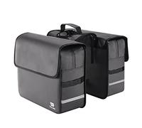 Domary Rear Seat Bag Large Capacity 36L Bike Rack Seat Bag with Reflective Strips Hard Board Support for Men Women Kids Cycling Commuting Travel Black