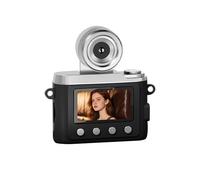 Domary Retro CCD Camera 1080P Flip Screen Mini Size Kids Camera Vintage Little Digital Lightweight Durable Shockproof for Children Outdoor Activities Plastic 68 X 42mm (Black)