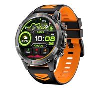 Domary Smart Sport Watch GPS Multisport Activity Tracker with 100+ Exercise Modes 1.46 Inch HD Screen Heart Rate Monitor IP68 for Men Outdoor Running Swimming Hiking (Black and Orange)