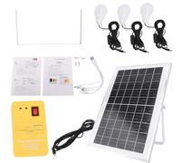 Domary Solar Power Panel Generator Kit Efficient for Home/Outdoors with LED Flashlight for Camping, RV, 3 LED Bulbs