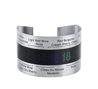 Domary Stainless Steel LCD Wine Thermometer Red White Wines Bracelet Sensor 4~24℃ Temperature For Various Bottles