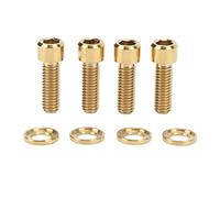 Domary Ti Alloy Disk Brake Screw Washers Set M6 18mm High Precision Threads Firm Connection Rustproof Lightweight Bike Disc Brake Fixing Screw Set for Mountain Road Bicycle Cycli (Gold)