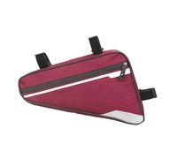 Domary Triangle Bike Frame Bag Large Capacity Durable Polyester Cycling Storage Pouch for Mountain Road Bicycles 29 X 20 X 5cm (Red)