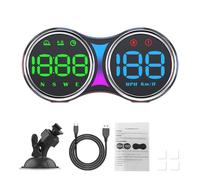 Domary Universal Car Heads-Up Display Digital Speedometer with Overspeed Alarm and 360 Rotating Bracket for All Vehicles