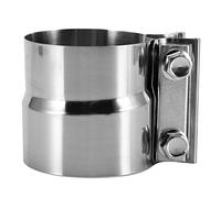 Domary Universal Car Stainless Steel Pipe Clamp Lap Joint Band Clamp 3 Inch Durable Proof for Most Vehicles Silver 73mm