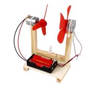 Domary Wind Generator Toy DIY Kit 1.5V, Educational Science Experiment Model with Wood Materials, for Kids Hands-On Skills