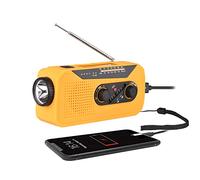 Domary Wind Up Solar Radio Emergency Solar Crank Powered Radio with Rechargeable Battery SOS Alarm AM FM WB Bright Flashlight Headphone Jack USB Port for Outdoor Camping Hiking (EU Type)