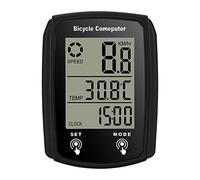 Domary Wired Bike Computer 19 Functions Touch Screen Speedometer Odometer Cycling Computer with Backlight for Road Mountain Bikes Black Red White (Black)