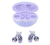 Domary Wireless Earbuds Headphones Open Ear Comfort Fit 4.5g Lightweight Secure No Slip for Small Ears Glasses Long Hair with Detachable Earrings for Women Gifts Sports (Purple)