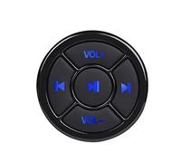 Domary Wireless Media Button BT5.0 Remote Control Car Steering Wheel Controller for Songs Play Selfie Compatible with IOS Devices Black ABS Silicone 36mm (Without Mount)