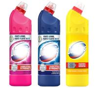 Domastos Thick Bleach 3 x 750ml Multipack - Original, Pink Power & Citrus Fresh - Powerful Toilet & Bathroom Cleaner - Kills 99.9% Germs - Limescale & Stain Removal