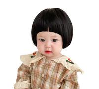 Domasvmd Cute Hair Hat Kids Curly Wig Hat Rayon Hair Hat Girls Short Hair Hat Simulation Hair Hair Spare Part For Kids Headwear Short Hair Hat Wig