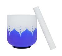 Domasvmd LotusDesigned Frosted Quartz Crystal Singing Bowls Sets, 6 In/7 In/8 In With One Leather Mallet And One O-ring
