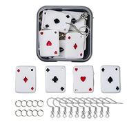 Domasvmd Unique Funny Earring Playing Card Pendant Fish Hook Jump Making Supplies Kit For DIY Craft Jewelry Making Diy Earring Making Kit For Adults Supplies