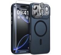 DOMAVER 3 in 1 for iPhone 17 Pro Max Case, [Omni-Directional Protection] with 1x Screen Protector + 1x Camera Cover, [Seamless Work with Magsafe] Protective Slim Thin Case for iPhone 17 Pro Max Black