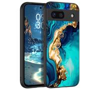 DOMAVER Case for Google Pixel 8a Case Slim Fit Glow in The Dark Hybrid Hard PC Shockproof Drop Protective Girls Women Men Phone Cover for Google Pixel 8a, Green Gold