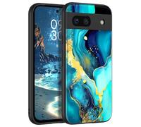 DOMAVER Case for Google Pixel 8a Slim Fit Glow in The Dark Hybrid Hard PC Shockproof Drop Protective Girls Women Men Phone Cover for Pixel 8a 6.1", Green Marble