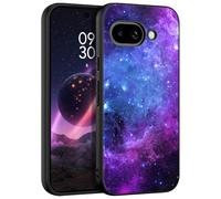 DOMAVER Case for Google Pixel 9A Slim Fit Glow in The Dark Hybrid Hard PC Shockproof Drop Protective Girls Women Men Phone Cover for Google Pixel 9A, Blue Nebula