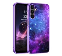 DOMAVER Case for Samsung Galaxy A15 4G/5G, Slim Fit Glow in The Dark Hybrid Hard PC Shockproof Drop Protective Girls Women Men Phone Cover for Samsung A15, Blue Nebula