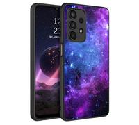 DOMAVER Case for Samsung Galaxy A23 4G/5G Slim Fit Glow in The Dark Hybrid Hard PC Shockproof Drop Protective Girls Women Men Phone Cover for Samsung A23 4G/5G, Blue Nebula