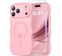 DOMAVER for IP PM 6.9 2025 Case Women Girls, 1X Screen Protector+1X Wrist Strap, Peach Pink