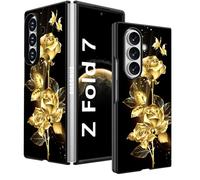 DOMAVER for Samsung Galaxy Z Fold 7 Case 2025 New Released, Slim Glow in The Dark Stylish Gold Rose Luminous Lightweight Protective Bumper Women Girls Cover for Samsung Z Fold7 8.0 inch - Gold Rose
