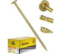 Domax 5mm X 90mm (Pack Of 150) Yellow Hardened Wafer Head Torx Wood Timber Construction Screw High Performacne Carpenter Screws