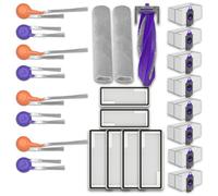Domayllay Replacement Parts for Narwal Flow Robot Vacuum Cleaner Accessories，8 Pack Side Brushes,1 Pack Main Brush,8 Pack Dust Bags,6 Pack Filters,2 Pack Roller Cloth (25 Piece Full Maintenance Kit)