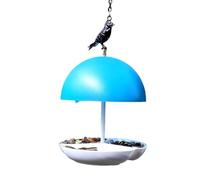 Dome Bird Feeder with Roof Metal Outdoor Mushroom-Shaped Hanging Feeder 26 x 16 x 16 cm Rain-Proof for Wild Birds Backyard Garden Hanging Bird Feeder Durable Weather-Resistant Birdhouse