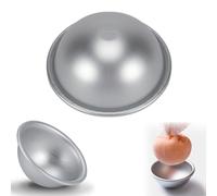 Dome Cake Pan, 8cm Round Shape Cake Pan for Sphere & Half Ball, Nonstick Aluminum Hemisphere Mold for Baking, 3D Cake Sphere Mold for Birthday, Wedding, Anniversary and DIY Baking, Silver