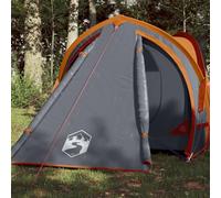 Dome Camping Tent for 2 People, Grey Orange, Waterproof 185T Polyester, Lightweight Outdoor Tent with Carry Bag, UV Protection